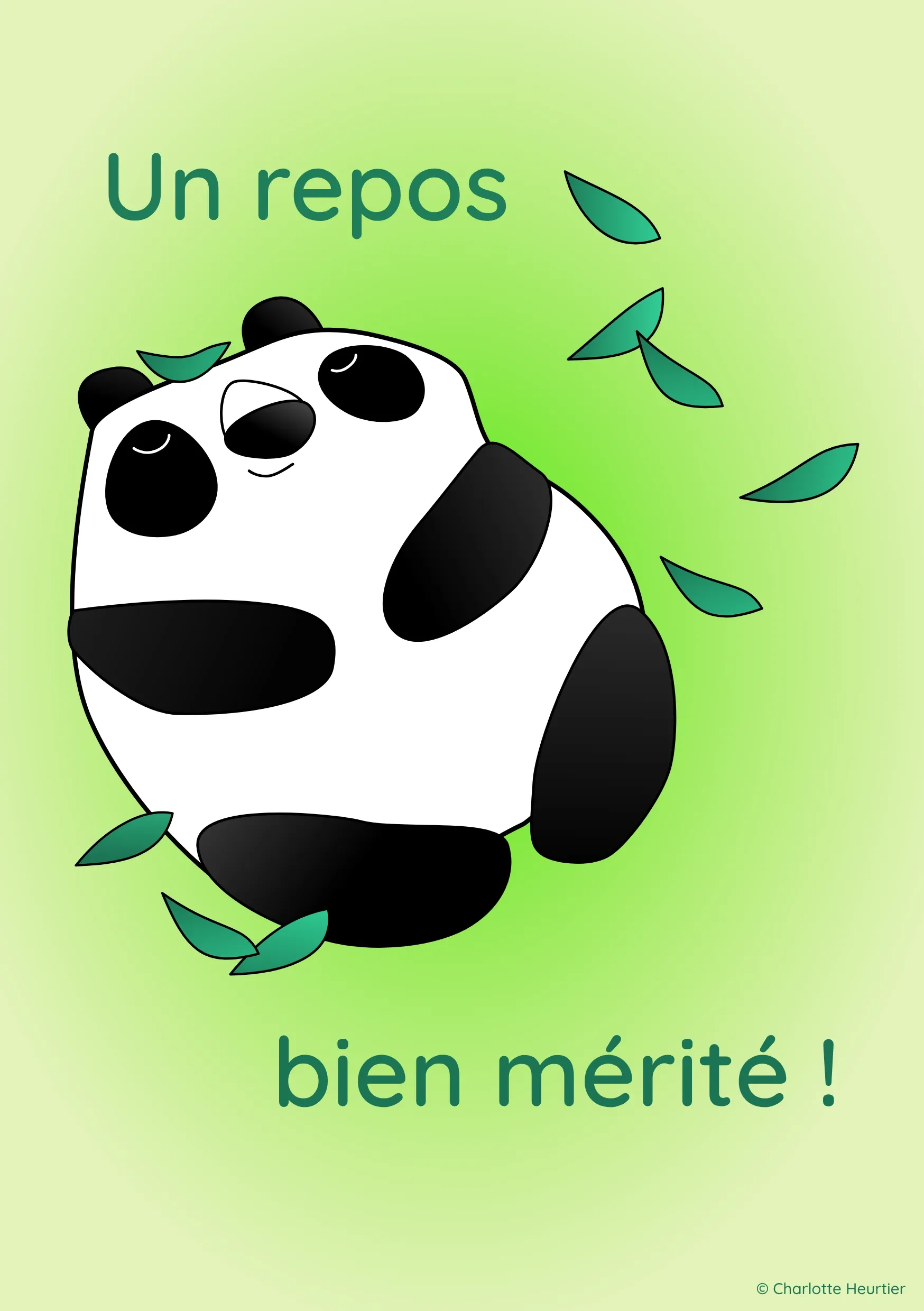 Carte pot de départ panda collection Charlotte Heurtier