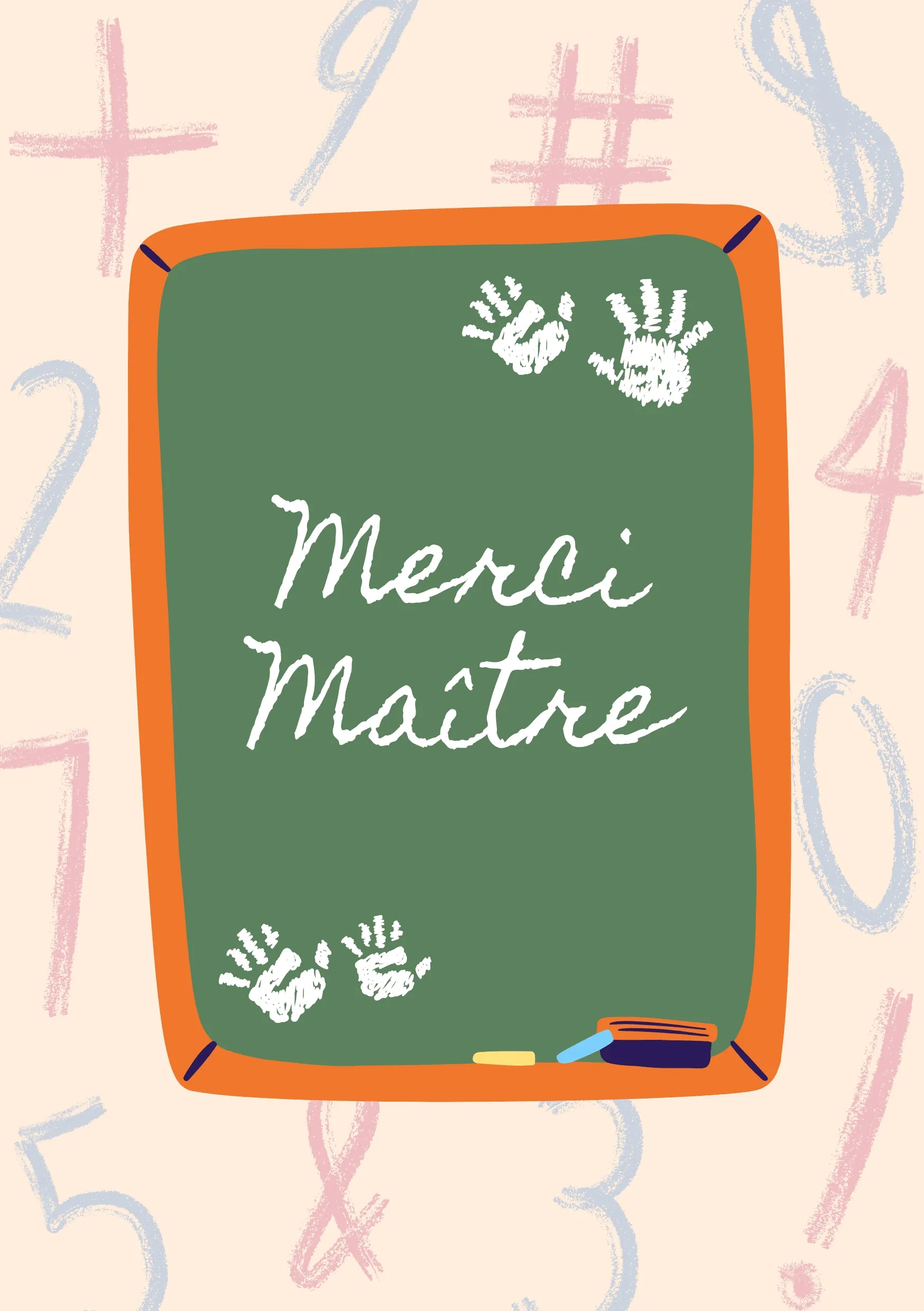 Carte remerciement tableau craie merci maître