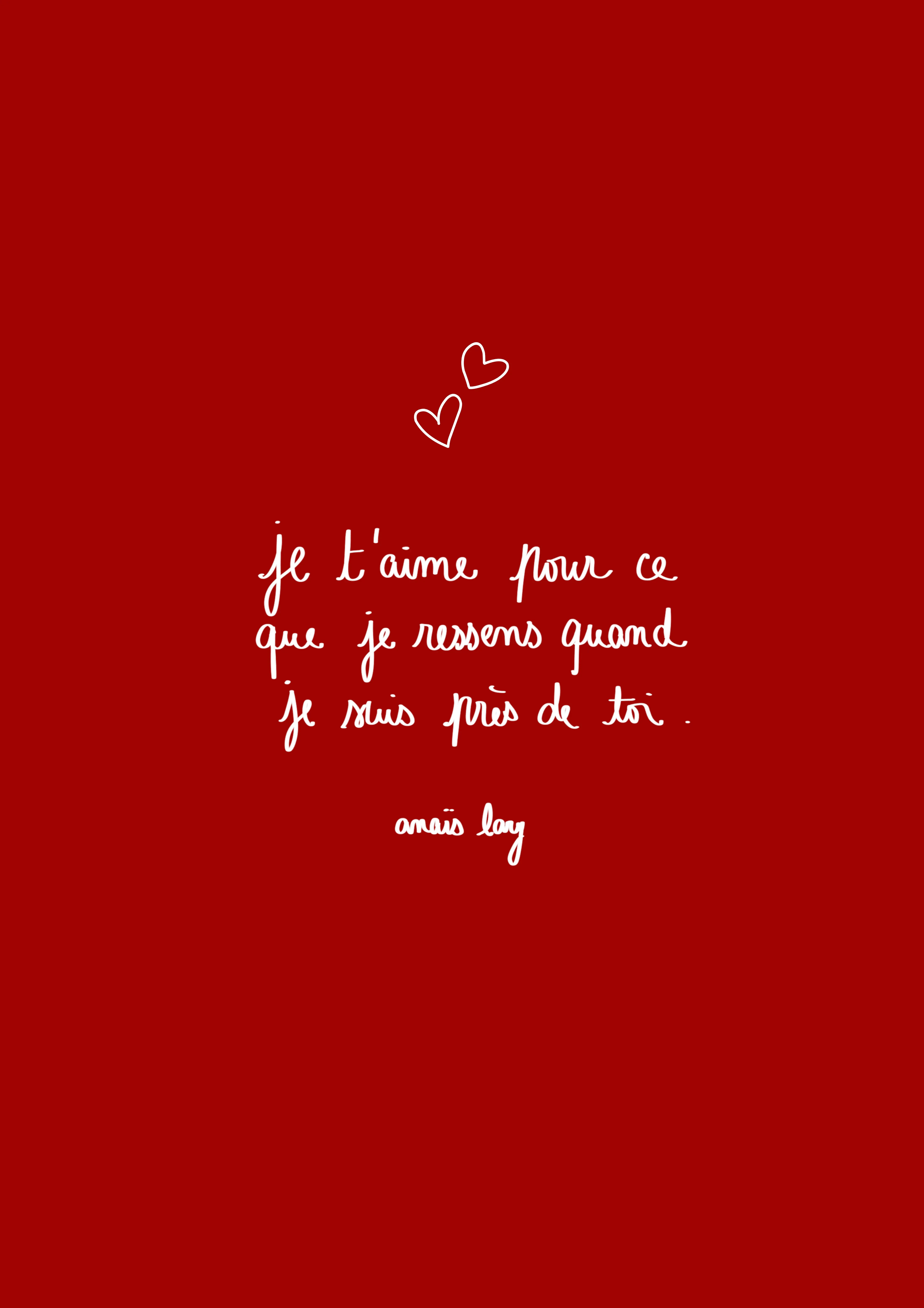 Carte saint valentin amour citation Anaïs Lary