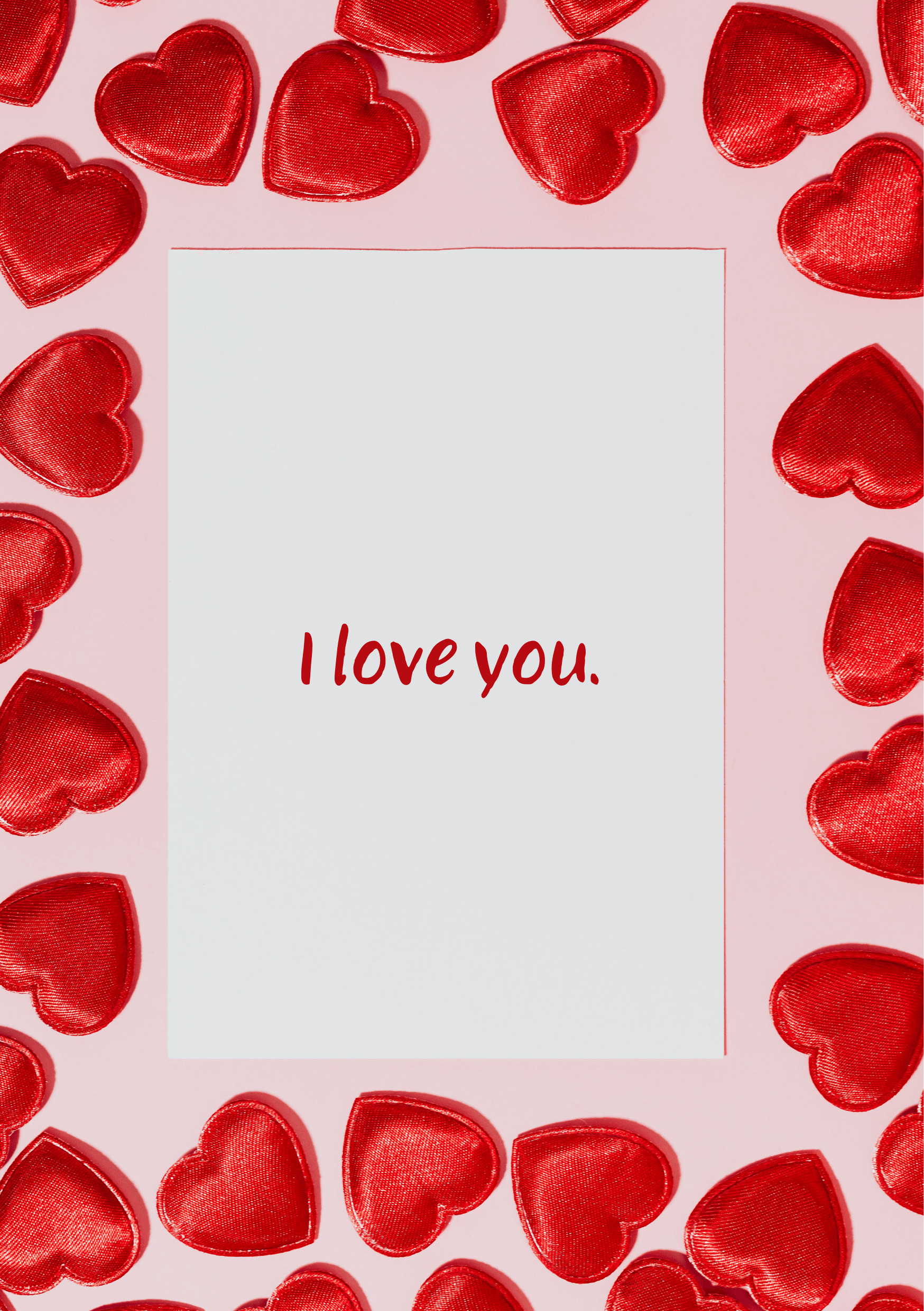 Carte amour I love you coeurs rouges